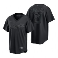 Los Angeles Los Angeles Dodgers #21 Walker Buehler Nike Men's MLB Black Pitch Black Fashion Jersey