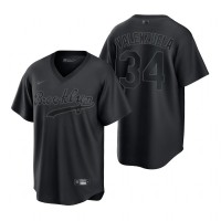 Los Angeles Los Angeles Dodgers #34 Fernando Valenzuela Nike Men's MLB Black Pitch Black Fashion Jersey