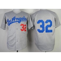 Mitchell And Ness 1963 Los Angeles Dodgers #32 Sandy Koufax Grey Throwback Stitched MLB Jersey