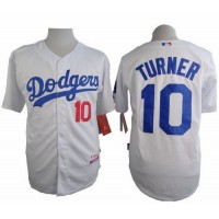 Los Angeles Dodgers #10 Justin Turner White Cool Base Stitched MLB Jersey