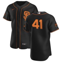 San Francisco San Francisco Giants #41 Wilmer Flores Men's Nike Black Alternate 2020 Authentic 20 at 24 Patch Player MLB Jersey