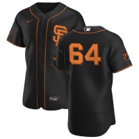 San Francisco San Francisco Giants #64 Shaun Anderson Men's Nike Black Alternate 2020 Authentic 20 at 24 Patch Player MLB Jersey