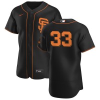 San Francisco San Francisco Giants #33 Darin Ruf Men's Nike Black Alternate 2020 Authentic Player MLB Jersey