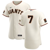 San Francisco San Francisco Giants #7 Donovan Solano Men's Nike Cream Home 2020 Authentic 20 at 24 Patch Player MLB Jersey