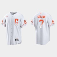 San Francisco San Francisco Giants #7 Donovan Solano Men's 2021 City Connect White Fan's Version Jersey