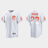 San Francisco San Francisco Giants #72 Jason Krizan Men's 2021 City Connect White Fan's Version Jersey