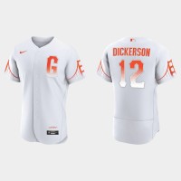 San Francisco San Francisco Giants #12 Alex Dickerson Men's 2021 City Connect Authentic White Jersey