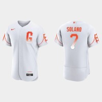 San Francisco San Francisco Giants #7 Donovan Solano Men's 2021 City Connect Authentic White Jersey