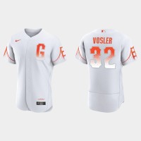 San Francisco San Francisco Giants #32 Jason Vosler Men's 2021 City Connect Authentic White Jersey