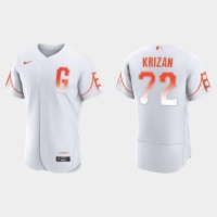 San Francisco San Francisco Giants #72 Jason Krizan Men's 2021 City Connect Authentic White Jersey