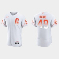 San Francisco San Francisco Giants #49 Jaylin Davis Men's 2021 City Connect Authentic White Jersey