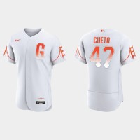 San Francisco San Francisco Giants #47 Johnny Cueto Men's 2021 City Connect Authentic White Jersey
