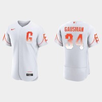 San Francisco San Francisco Giants #34 Kevin Gausman Men's 2021 City Connect Authentic White Jersey