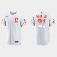 San Francisco San Francisco Giants #31 Lamonte Wade Jr. Men's 2021 City Connect Authentic White Jersey