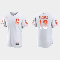San Francisco San Francisco Giants #13 Omar Vizquel Men's 2021 City Connect Authentic White Jersey
