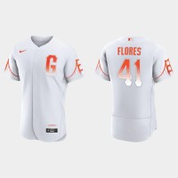 San Francisco San Francisco Giants #41 Wilmer Flores Men's 2021 City Connect Authentic White Jersey