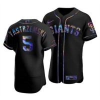 San Francisco San Francisco Giants #5 Mike Yastrzemski Men's Nike Iridescent Holographic Collection MLB Jersey - Black