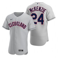 Cleveland Cleveland Guardians #24 Triston Mckenzie Gray Men's Nike 2022 Authentic Road MLB Jersey