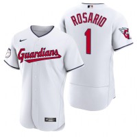 Cleveland Cleveland Guardians #1 Amed Rosario White Men's Nike 2022 Authentic Home MLB Jersey