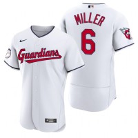 Cleveland Cleveland Guardians #6 Owen Miller White Men's Nike 2022 Authentic Home MLB Jersey
