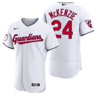 Cleveland Cleveland Guardians #24 Triston Mckenzie White Men's Nike 2022 Authentic Home MLB Jersey