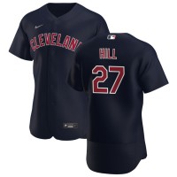 Cleveland Cleveland Guardians #27 Cam Hill Men's Nike Navy Alternate 2020 Authentic Player MLB Jersey