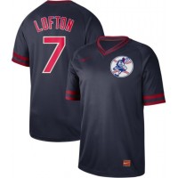 Nike Cleveland Guardians #7 Kenny Lofton Navy Authentic Cooperstown Collection Stitched MLB Jersey