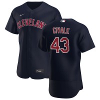 Cleveland Cleveland Guardians #43 Aaron Civale Men's Nike Navy Alternate 2020 Authentic Player MLB Jersey