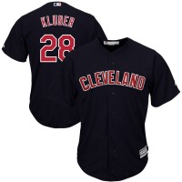 Cleveland Guardians #28 Corey Kluber Navy Alternate 2019 Cool Base Team Stitched MLB Jersey