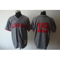 Mitchell and Ness Cleveland Guardians #19 Bob Feller Grey Stitched Throwback MLB Jersey