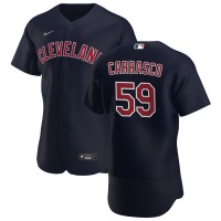 Cleveland Cleveland Guardians #59 Carlos Carrasco Men's Nike Navy Alternate 2020 Authentic Player MLB Jersey
