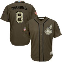 Cleveland Guardians #8 Lonnie Chisenhall Green Salute to Service Stitched MLB Jersey