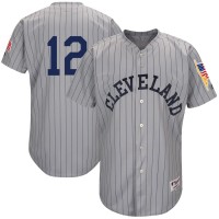 Cleveland Guardians #12 Francisco Lindor Gray 1917 Turn Back the Clock Authentic Stitched MLB Jersey