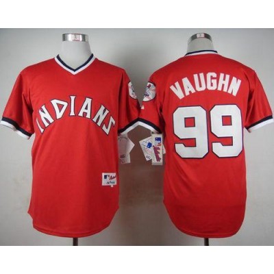 Cleveland Guardians #99 Ricky Vaughn Red 1974 Turn Back The Clock Stitched MLB Jersey