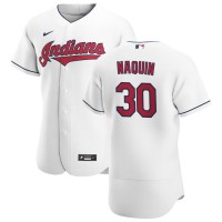 Cleveland Cleveland Guardians #30 Tyler Naquin Men's Nike White Home 2020 Authentic Team MLB Jersey