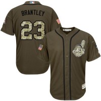 Cleveland Guardians #23 Michael Brantley Green Salute to Service Stitched MLB Jersey