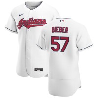 Cleveland Cleveland Guardians #57 Shane Bieber Men's Nike White Home 2020 Authentic Team MLB Jersey