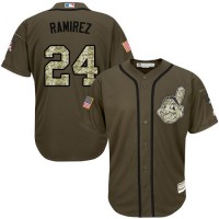 Cleveland Guardians #24 Manny Ramirez Green Salute to Service Stitched MLB Jersey