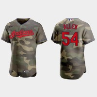 Cleveland Cleveland Guardians #54 Logan Allen Men's Nike 2021 Armed Forces Day Authentic MLB Jersey -Camo
