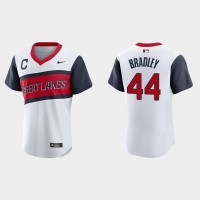 Cleveland Cleveland Guardians #44 Bobby Bradley Men's Nike White 2021 Little League Classic Authentic MLB Jersey
