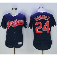 Cleveland Guardians #24 Manny Ramirez Navy Blue Flexbase Authentic Collection Stitched MLB Jersey