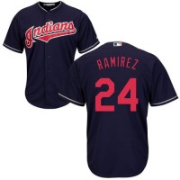 Cleveland Guardians #24 Manny Ramirez Navy Blue New Cool Base Stitched MLB Jersey