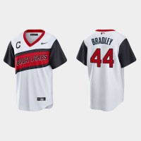 Cleveland Cleveland Guardians #44 Bobby Bradley Men's Nike White 2021 Little League Classic Game MLB Jersey