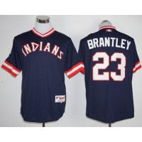 Cleveland Guardians #23 Michael Brantley Navy Blue 1976 Turn Back The Clock Stitched MLB Jersey