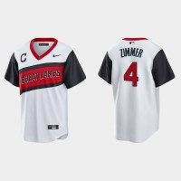 Cleveland Cleveland Guardians #4 Bradley Zimmer Men's Nike White 2021 Little League Classic Game MLB Jersey