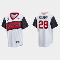 Cleveland Cleveland Guardians #28 Ernie Clement Men's Nike White 2021 Little League Class Game MLB Jersey
