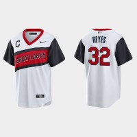Cleveland Cleveland Guardians #32 Franmil Reyes Men's Nike White 2021 Little League Class Game MLB Jersey