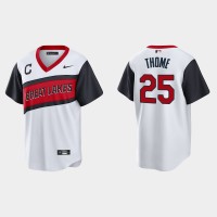 Cleveland Cleveland Guardians #25 Jim Thome Men's Nike White 2021 Little League Class Game MLB Jersey