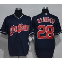 Cleveland Guardians #28 Corey Kluber Navy Blue New Cool Base Stitched MLB Jersey