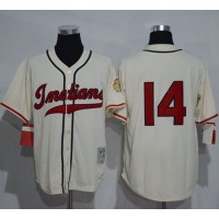Mitchell And Ness 1948 Cleveland Guardians #14 Larry Doby Cream Throwback Stitched MLB Jersey